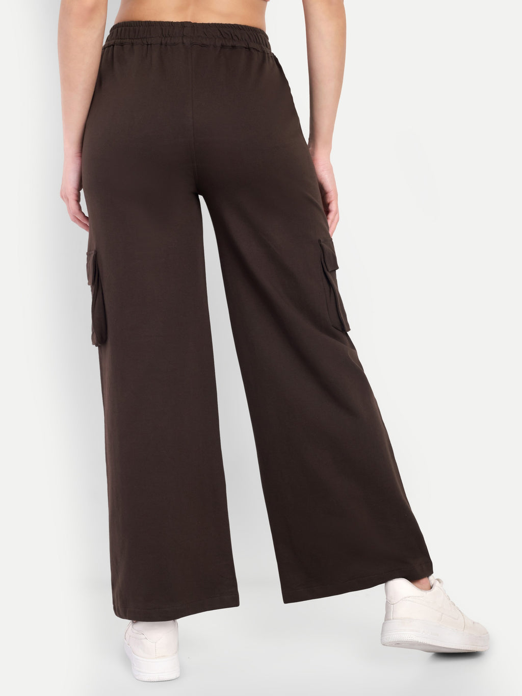 Women Solid Track Pants- Coffee Brown