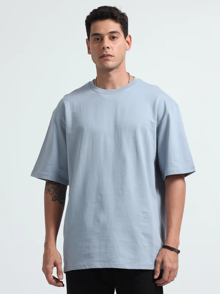 Mens Solid Oversized T-shirt- Rainwash Main image