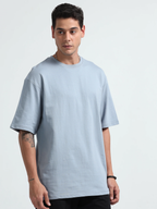 Mens Solid Oversized T-shirt- Rainwash