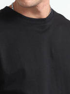 Mens Solid Oversized T-shirt- Black