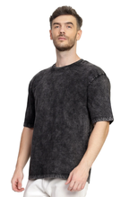 Mens Solid Oversized T-shirt- Charcoal