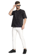 Mens Solid Oversized T-shirt- Charcoal