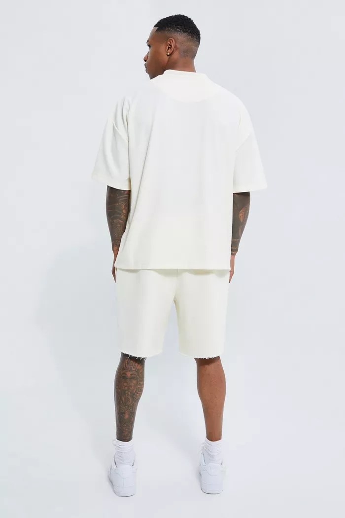 Mens Solid Oversized T-shirt- White