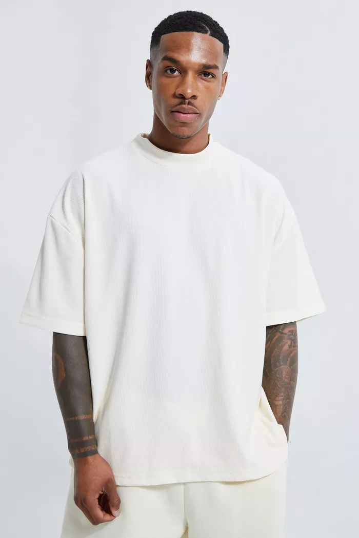 Mens Solid Oversized T-shirt- White