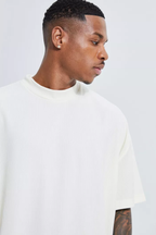 Mens Solid Oversized T-shirt- White