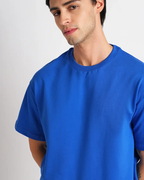 Mens Solid Oversized T-shirt- Royal blue